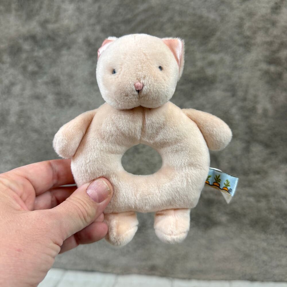 Bunnies by the Bay Pink Kitten Kitty Cat Ring Rattle Baby Lovey Infant Toy Plush